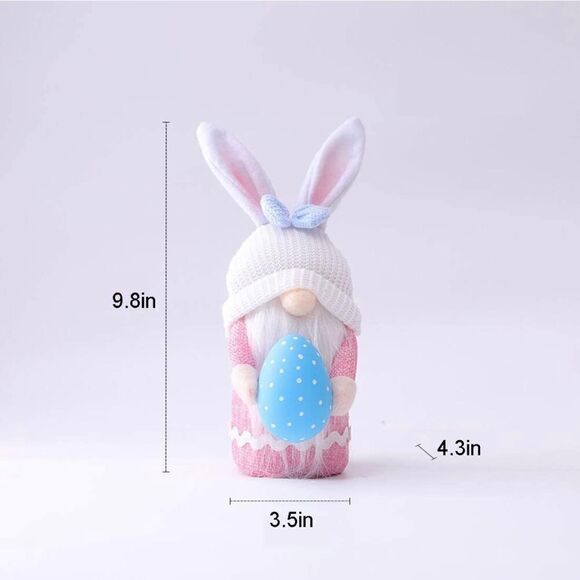 Lot of 3x 3 PCS Easter Bunny Gnome Plush Ornaments - Picture 4 of 5